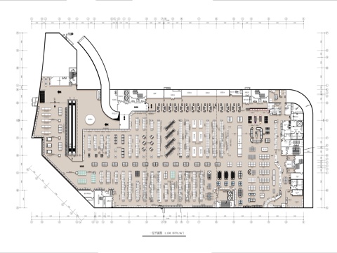 大型超市 最新平面施工图设计cad施工图