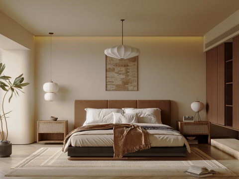  中古风卧室3d模型 