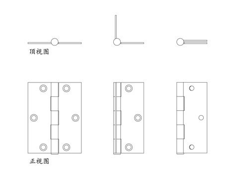 180度铰链 全开铰链 平开铰链 180度合页 柜门全开铰链cad施工图