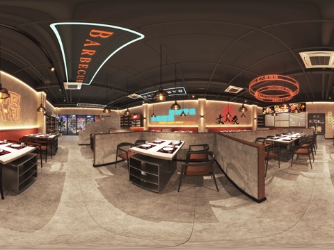  工业风火锅餐饮店 