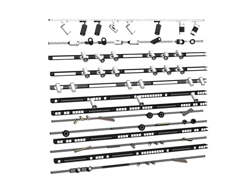 现代筒灯射灯合集su模型