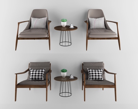  现代休闲椅组合3d模型 