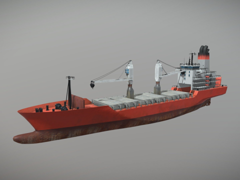  货船3d模型 