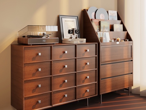  法式中古边柜 斗柜 置物柜3d模型 