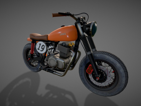  摩托车  定制自行车 JAWA3d模型 