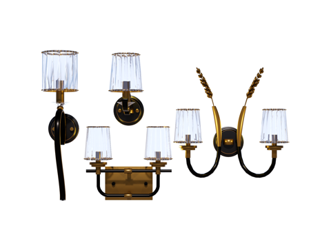 壁灯 装饰壁灯 金属壁灯 玻璃壁灯su模型