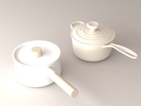  奶锅 珐琅锅 一人食厨具 木质手柄锅具 高颜值锅具 辅食锅3d模型 