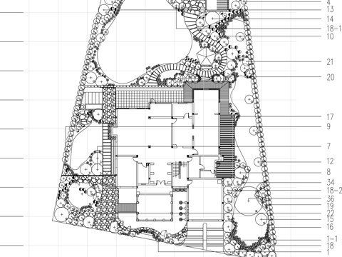 庭院景观设计平面图cad施工图