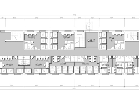 800平电竞酒店 最新平面施工图设计cad施工图