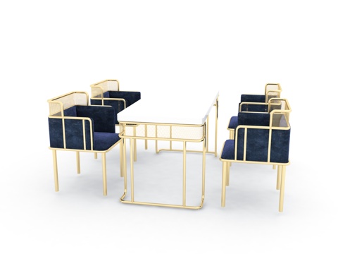  现代休闲桌椅组合3d模型 