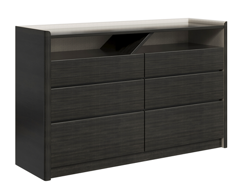  现代简约装饰边柜 边柜 简约边柜 矮柜 黑色柜子3d模型 