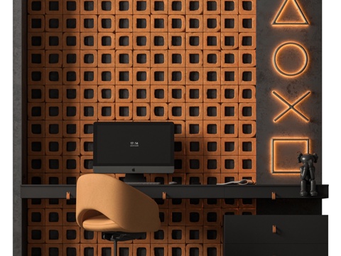  现代办公桌椅3d模型 