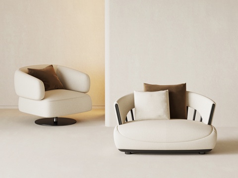  现代休闲椅 单人沙发3d模型 