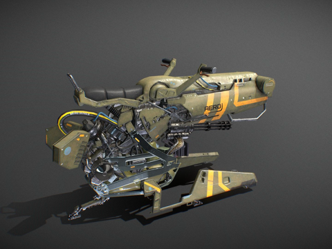  科幻悬浮自行车版本23d模型 