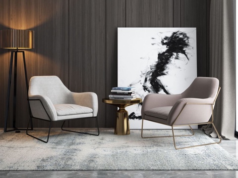  现代休闲椅组合3d模型 