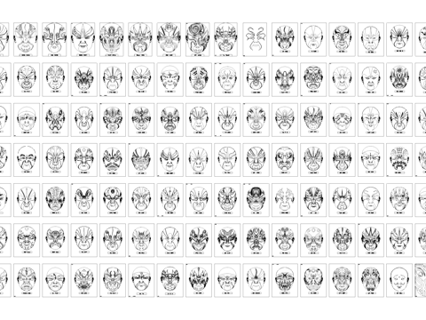 京剧脸谱图块图库CAD施工图cad施工图