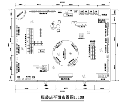 男装女装服装店专卖店 最新平面施工图设计cad施工图