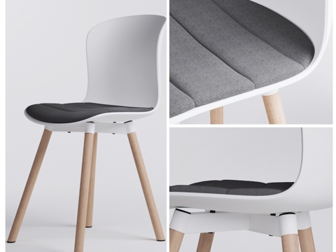  现代实木餐椅模型3d模型 