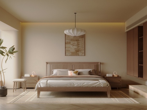  中古风卧室3d模型 