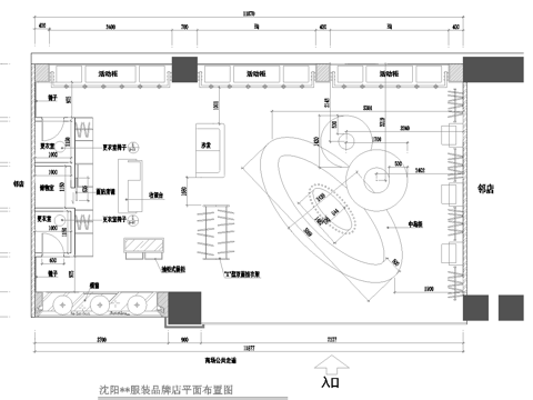 男装女装服装店专卖店 最新全套施工图设计cad施工图