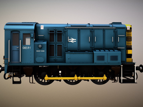  火车  英国铁路08级铁路蓝涂装3d模型 