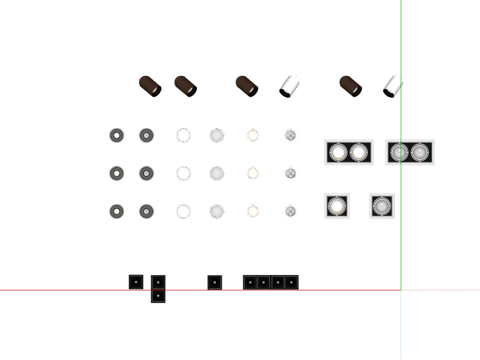 现代筒灯射灯合集su模型