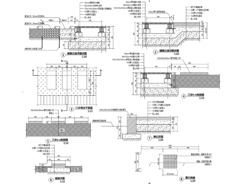 景观汀步CAD施工图详图集cad施工图