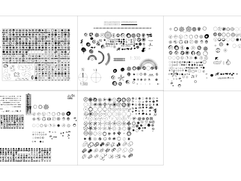 景观植物图块图例图库CAD施工图cad施工图