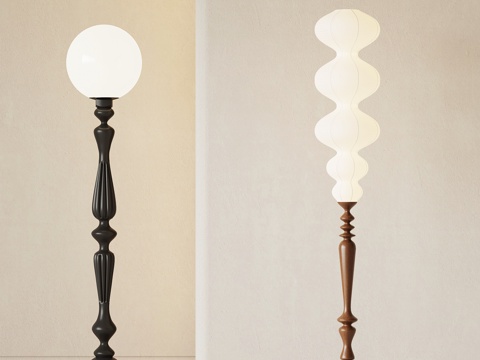 法式复古落地灯su模型