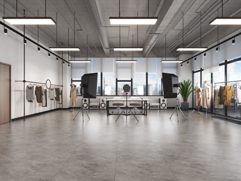  现代直播室3d模型 