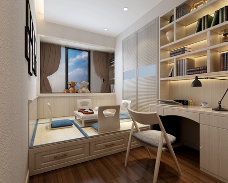  现代榻榻米 书房 卧室3d模型 