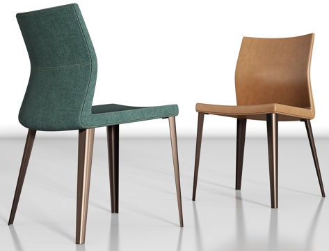  现代简约金属布艺单椅组合3d模型 