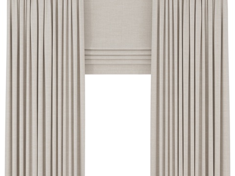  现代窗帘3d模型 