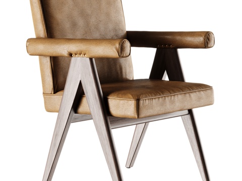 现代休闲椅 皮革休闲椅 扶手椅 沙发椅01su模型