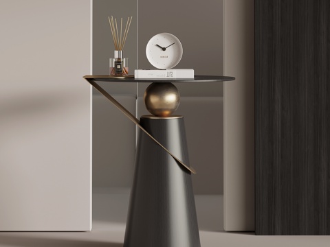  现代意式边几 角几圆几3d模型 