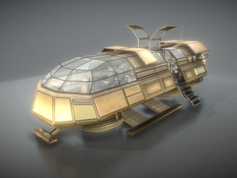  未来主义运输穿梭机动画3d模型 