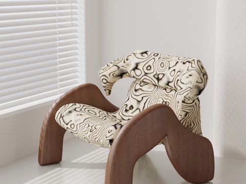  中古风休闲椅 单人沙发3d模型 