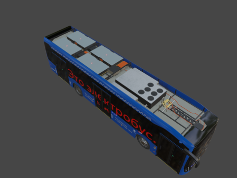  电动巴士卡玛斯 6282 电动巴士3d模型 