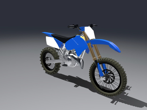  二冲程越野摩托车3d模型 