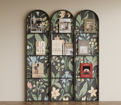  法式复古书架 置物架3d模型 