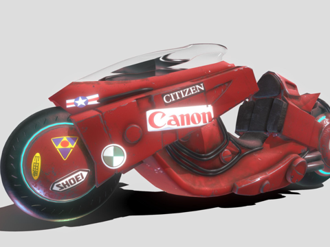  阿基拉摩托车3d模型 