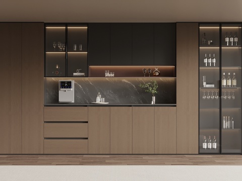  现代简约酒柜 餐边柜3d模型 