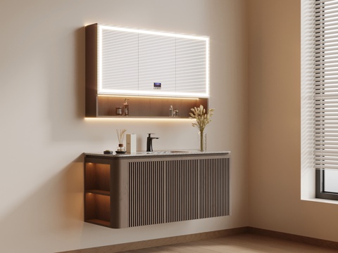  现代简约浴室柜 洗漱用品3d模型 