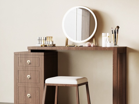  新中式梳妆台3d模型 