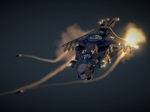  星际冲突 炮艇 猎狼犬3d模型 