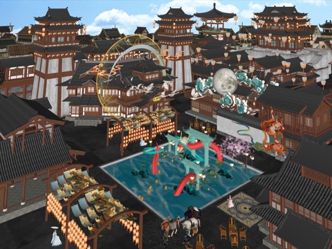 网红打卡国潮古风非遗文化中秋节su模型