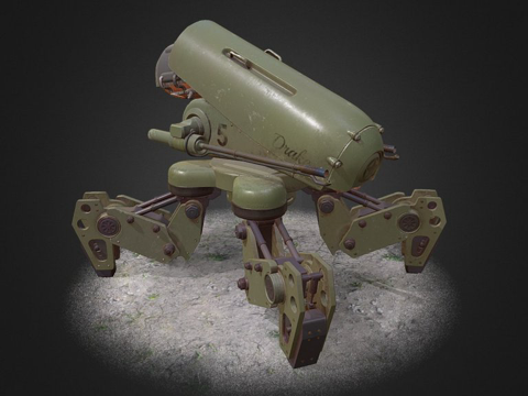  火焰喷射器无人机3d模型 