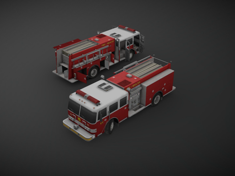  年代皮尔斯箭头泵车3d模型 