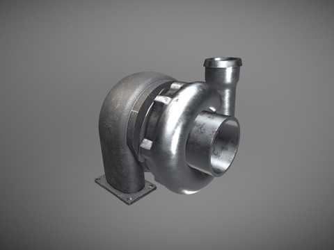  基础涡轮增压器3d模型 