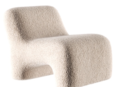 BOCA现代休闲椅  沙发椅 单人沙发 羊羔绒沙发椅su模型